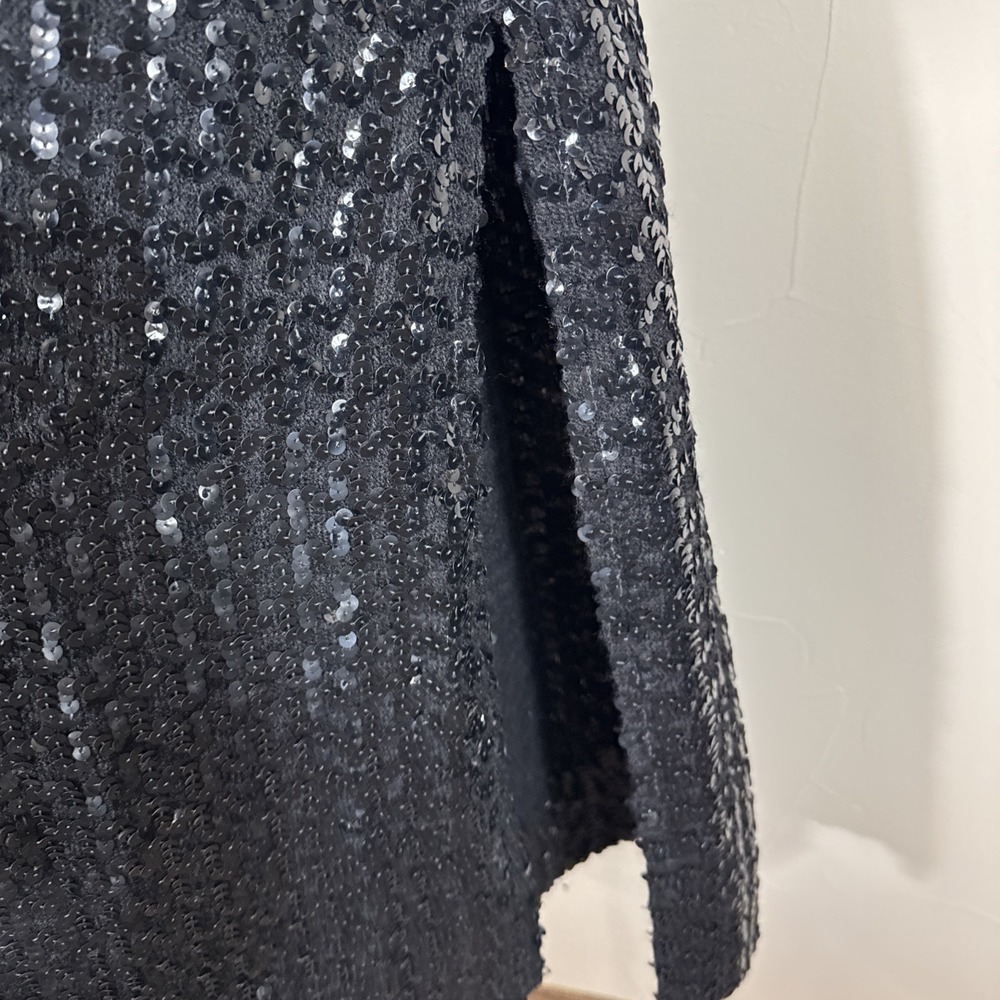 Vintage Y2K Black Brown Crochet Full Sequin Dress Whimsigoth Paper Tag 9/10 - Picture 14 of 14